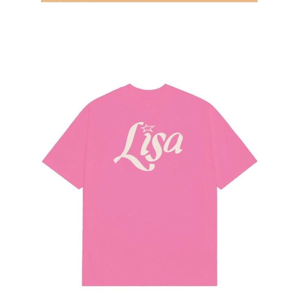 Lisa Unisex Adult Official Merch Logo T Shirt Pink Small